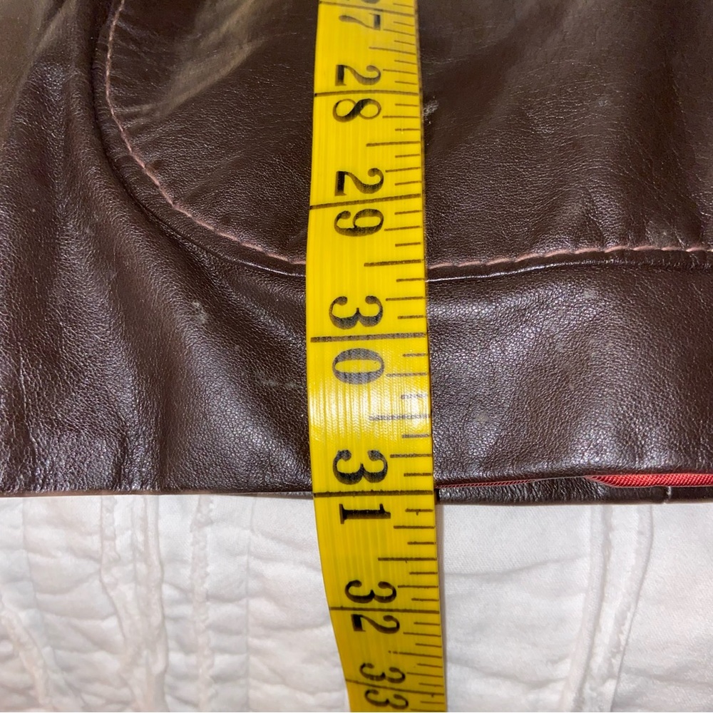 Vintage Brown Leather Blazer Jacket Made in Uruguay edgy rock classic old money - Picture 10 of 10